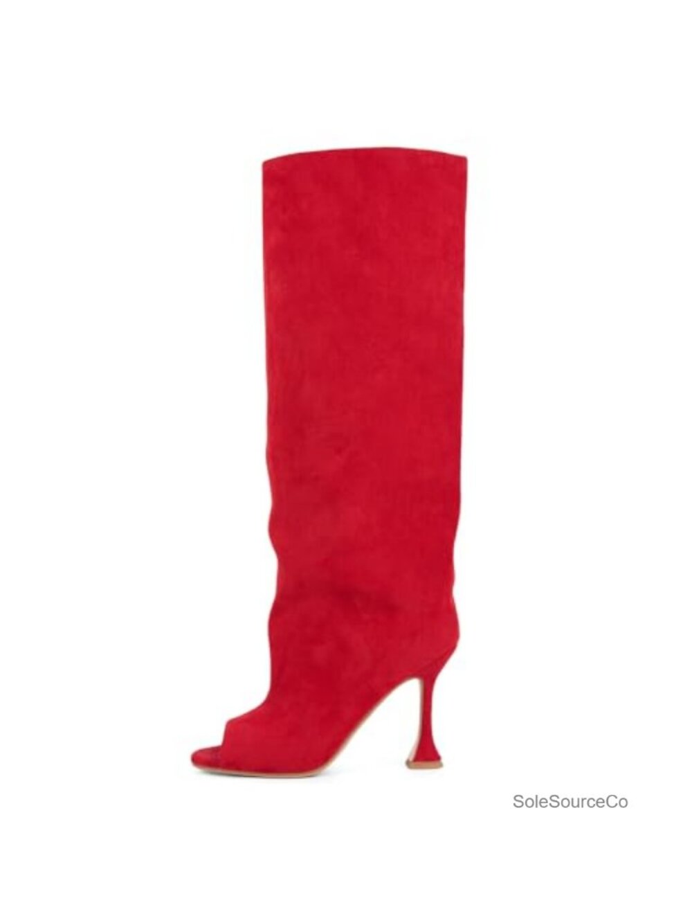 Suede Knee High Peep Toe Boots Kitten Heel Women's Formal Evening